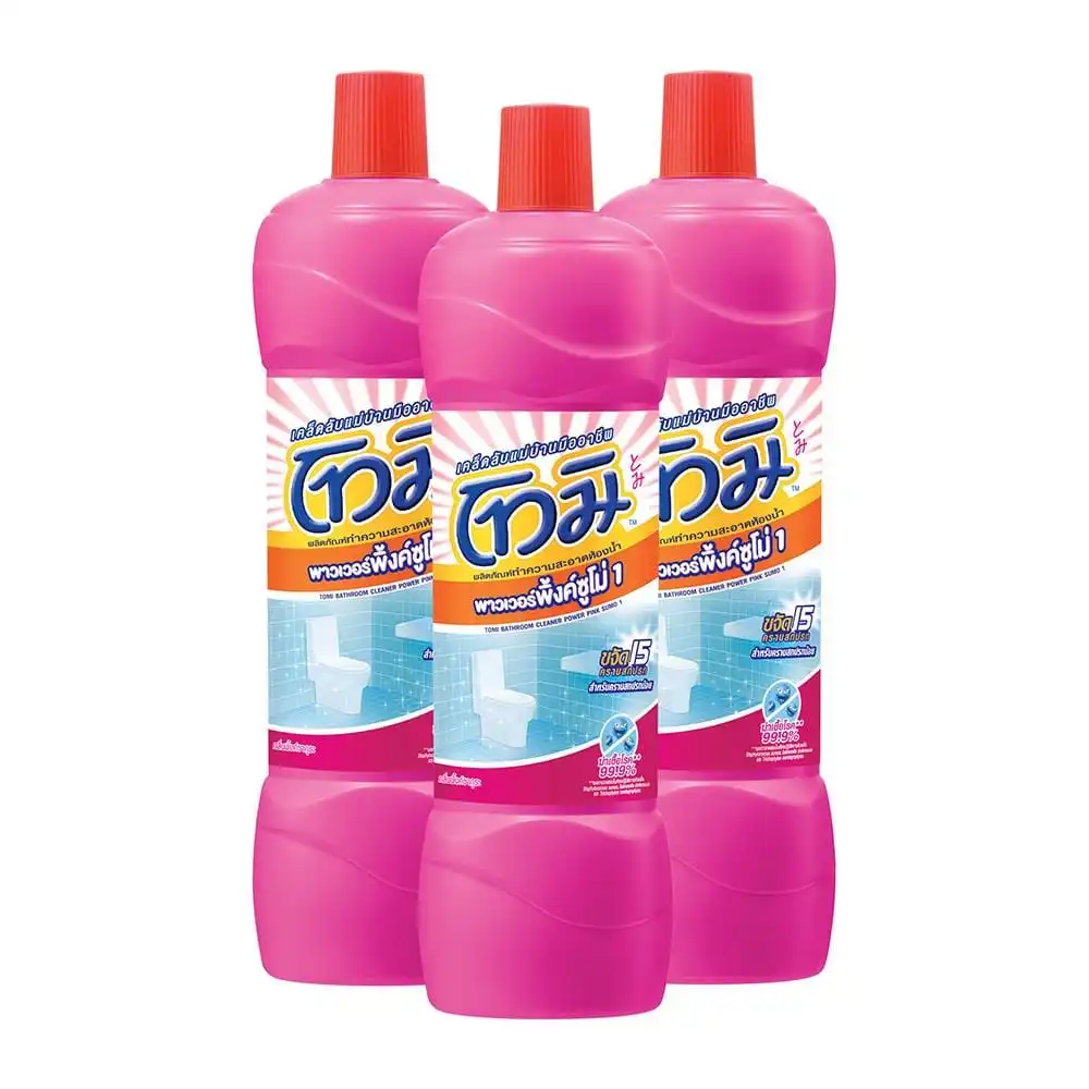 น้ำยาล้างห้องน้ำ โทมิ พาวเวอร์พิ้งค์ซูโม่ 850 มล. สีชมพู (แพ็ก 3 ชิ้น)-1