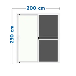 ประตูบานเลื่อน อะลูมิเนียม S-S มุ้ง LYNN GRAND PANO 200X230 ซม. สีขาว-1