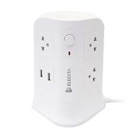 รางปลั๊กไฟทาวเวอร์ 6 ช่อง 2 สวิตช์ 4 USB ELECKTA 3 ม. สีขาว