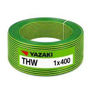 สายไฟ THW 1x400 ตร.มม. สีเขียวแถบเหลือง YAZAKI 100 เมตร