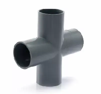 สี่ทาง PVC สีเทา 1 นิ้ว ตราช้าง-1