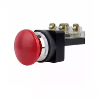 Mushroom head switch, press without lock, 25 mm, red