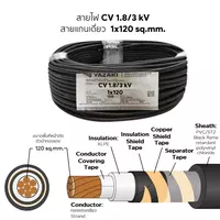 สายไฟ CV 1x120 ตร.มม. YAZAKI 1.8/3 kV