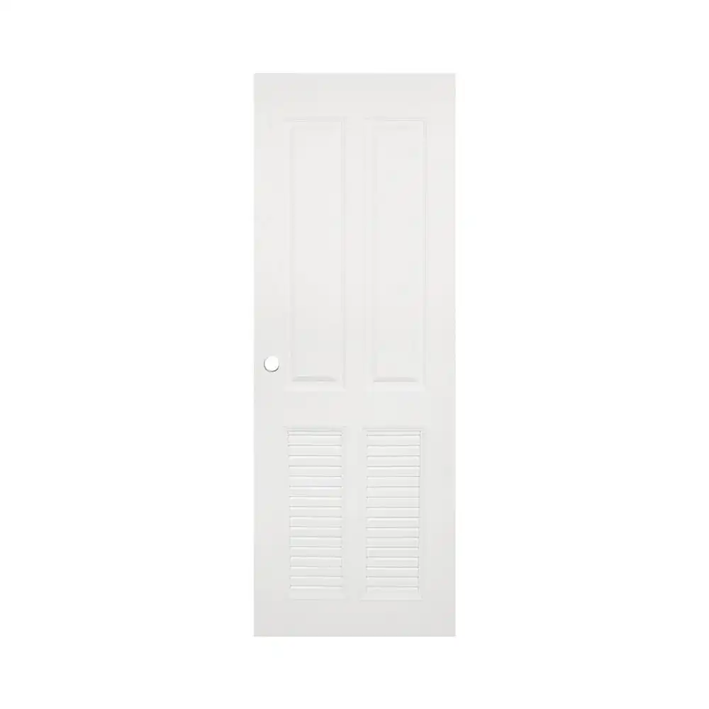 ประตูห้องน้ำ UPVC เจาะลูกบิด MODERNWOOD MLIR005 มีเกล็ด 70x200 ซม. สีขาว-1