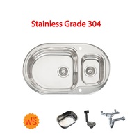 DURAFORM 2-hole stainless steel sink, grade 304, model Combi 1 (No taps)