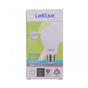 หลอดไฟ LED A60 5 วัตต์ ECIO (Day Light) LEKISE-1