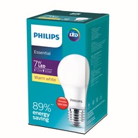 หลอดไฟ LED E27 7W วอร์มไวท์ ทรงลูกแพร์ LED PHILIPS A60 ESSENTIAL