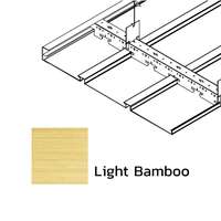 ฝ้าเหล็กกัลวาไนซ์ ตัวเอฟ F-Plank Metalworks ลายไม้ Light Bamboo