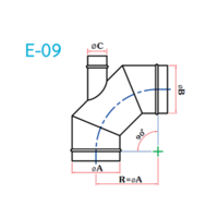อุปกรณ์ท่อลม E-09 ข้องอ 90+แยก