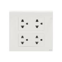 ชุดเต้ารับคู่ 3 ขา 2 ช่อง EVE 570177 สีขาว