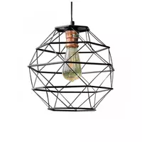 Chandelier 1 bulb, iron, model L165573, black, HEAP