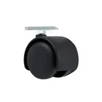 PAREO Nylon Caster, Swivel Plate, No Brake, 1.5 Inch, Black