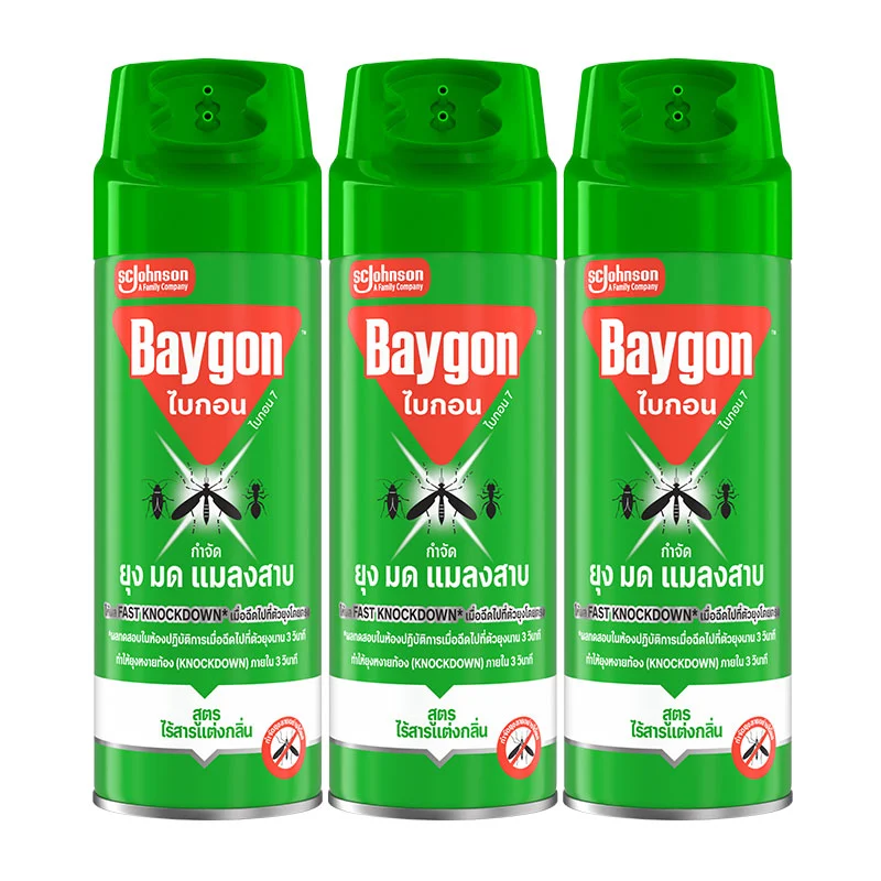 Baygon Insect Killer Spray Unscented Green 250 ml x 3-1