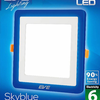 ดาวน์ไลท์ LED EVE SKYBLUE SQUARE 542785 6 วัตต์ BLUELIGHT WARMWHITE