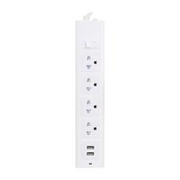 รางปลั๊กไฟ 4 ช่อง 1 สวิตช์ 2 USB ELECKTA 665UELEK 3 ม.