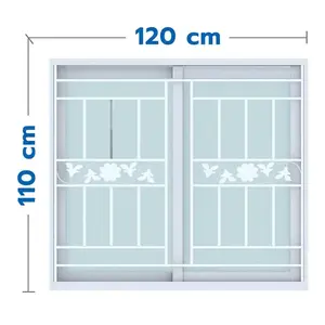 หน้าต่างบานเลื่อน UPVC S-S เหล็กดัด มุ้ง WINDOW ASIA ลายทานตะวัน (ขาว) 120X110 ซม. สีขาว-1