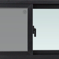 หน้าต่างบานเลื่อน อะลูมิเนียม S-S มุ้ง WINDOW ASIA F10 80X50 ซม.สีดำ