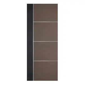 ประตูภายใน WPC ปิดผิว PVC ECO-DOOR WP3 80X200 ซม. สีน้ำตาล ทูโทน ไม่เจาะลูกบิด-1