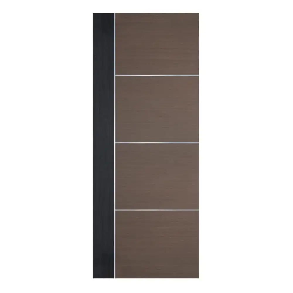 ประตูภายใน WPC ปิดผิว PVC ECO-DOOR WP3 80X200 ซม. สีน้ำตาล ทูโทน ไม่เจาะลูกบิด-1