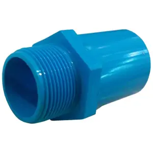 ข้อต่อเกลียวนอก PVC 1 นิ้ว สีฟ้า ท่อน้ำไทย (5602)