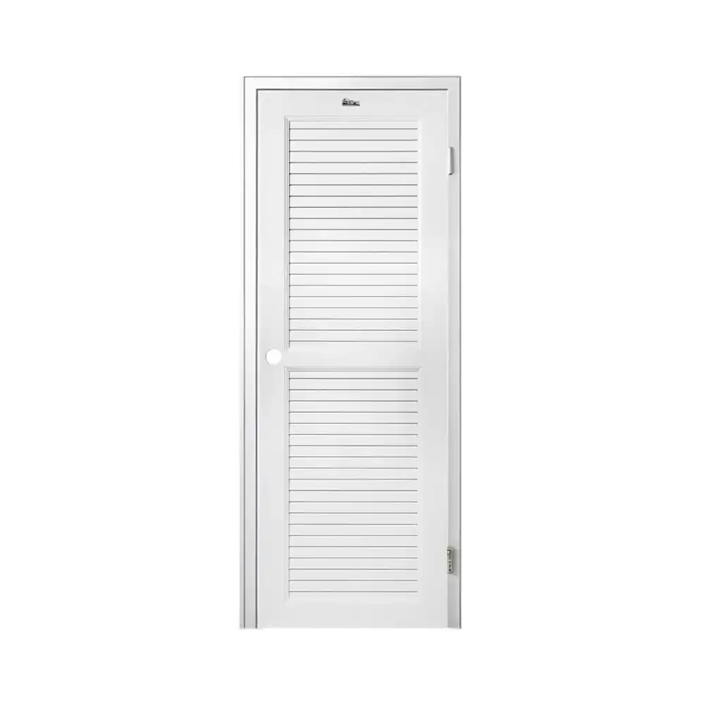 ชุดประตูห้องน้ำพร้อมวงกบ UPVC เจาะลูกบิด ASARA S937 70x180 ซม. สีขาว-1