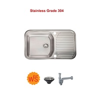 DURAFORM 1-hole stainless steel sink, 1 dish rack, grade 304, model Nova 1D (No taps)