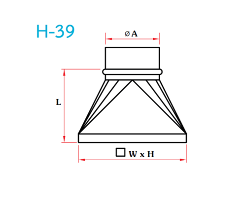 อุปกรณ์ท่อลม H-39 กลมเหลี่ยม-1