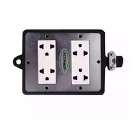 Outdoor power outlet with 4 x 4 inch plug