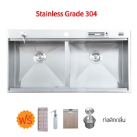 DURAFORM Promotion Price 2-hole stainless steel sink, grade 304, model Cubic Duo-KH