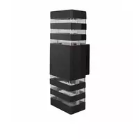 Outdoor wall lamp, acrylic, 2 bulbs, model 6347, black, FINEXT