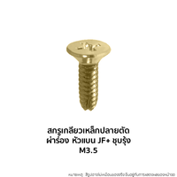 สกรูเกลียวเหล็กปลายตัดผ่าร่องชุบรุ้ง หัวแบน JF+ M3.5