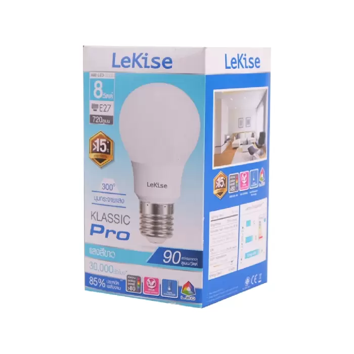 หลอดไฟ LED Bulb 8 วัตต์ Klassic Pro (Day Light) LEKISE-1