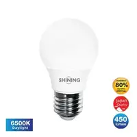 หลอดไฟ LED E27 5W เดย์ไลท์ ทรงลูกแพร์ SHINING A55
