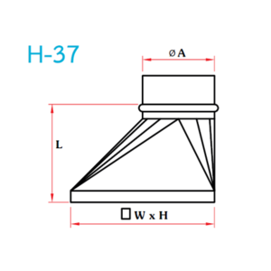 อุปกรณ์ท่อลม H-37 กลมเหลี่ยมเยื้อง-1