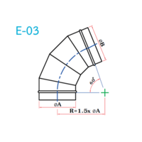 อุปกรณ์ท่อลม E-03 ข้องอ 60