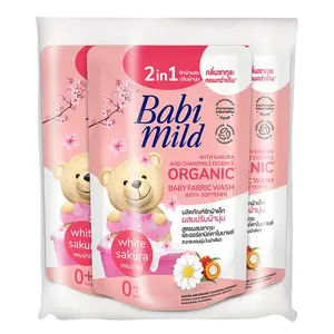 Babi Mild Baby Liquid Laundry Detergent with Fabric Softener 2-in-1 White Sakura 570 ml x 3-1