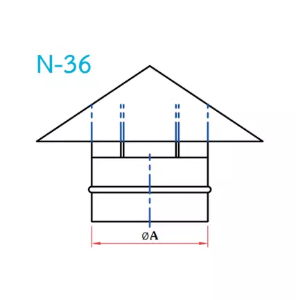 อุปกรณ์ท่อลม N-36 ฝาชีกันฝน-1