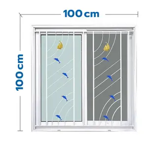 หน้าต่างบานเลื่อน UPVC S-S เหล็กดัด มุ้ง WINDOW ASIA ลายทะเล (สี) 100X100 ซม. สีขาว-1