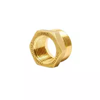 Brass elbow reducer (P) model K5N322-9-015-006-5-P size 3/4 x 1/2 inch, brass color