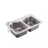 KOHLER K-3369X-2KD-NA อ่างล้างจานสแตนเลส 1 หลุมครึ่ง รุ่น สตัคคาโต้