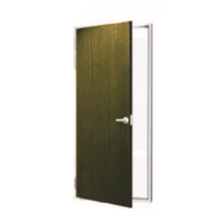 ประตูเหล็ก DoorTech บานเดี่ยว ND-06 Pinewood Black