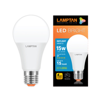 หลอดไฟ LED E27 15W เดย์ไลท์ ทรงลูกแพร์ LAMPTAN Bright