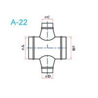 อุปกรณ์ท่อลม A-22 4ทางลด 90