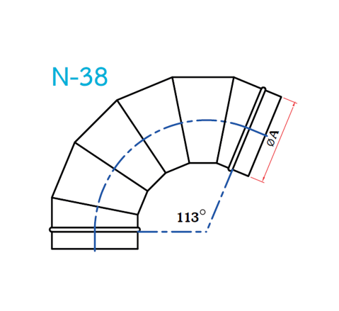 อุปกรณ์ท่อลม N-38 ปลายทอแบบงอ-1