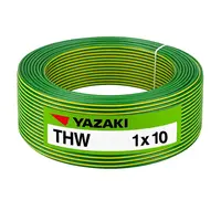 สายไฟ THW 10 ตร.มม. สีเขียวแถบเหลือง YAZAKI