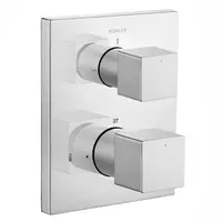 KOHLER K-99729T-9-CP ชุดฝาครอบและวาล์วผสมฝังกำแพงลงอ่างและยืนอาบระบบเทอร์โมสแตทติก รุ่น โมดูโล จีโอเมทริก