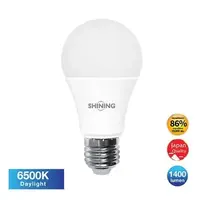 หลอดไฟ LED E27 14W เดย์ไลท์ ทรงลูกแพร์ SHINING A60