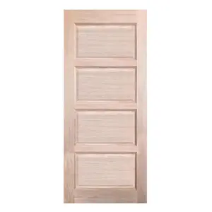 ประตูไม้เนื้อแข็ง N999 NARA-04 100X200 ซม. สีธรรมชาติ ไม่เจาะลูกบิด-1