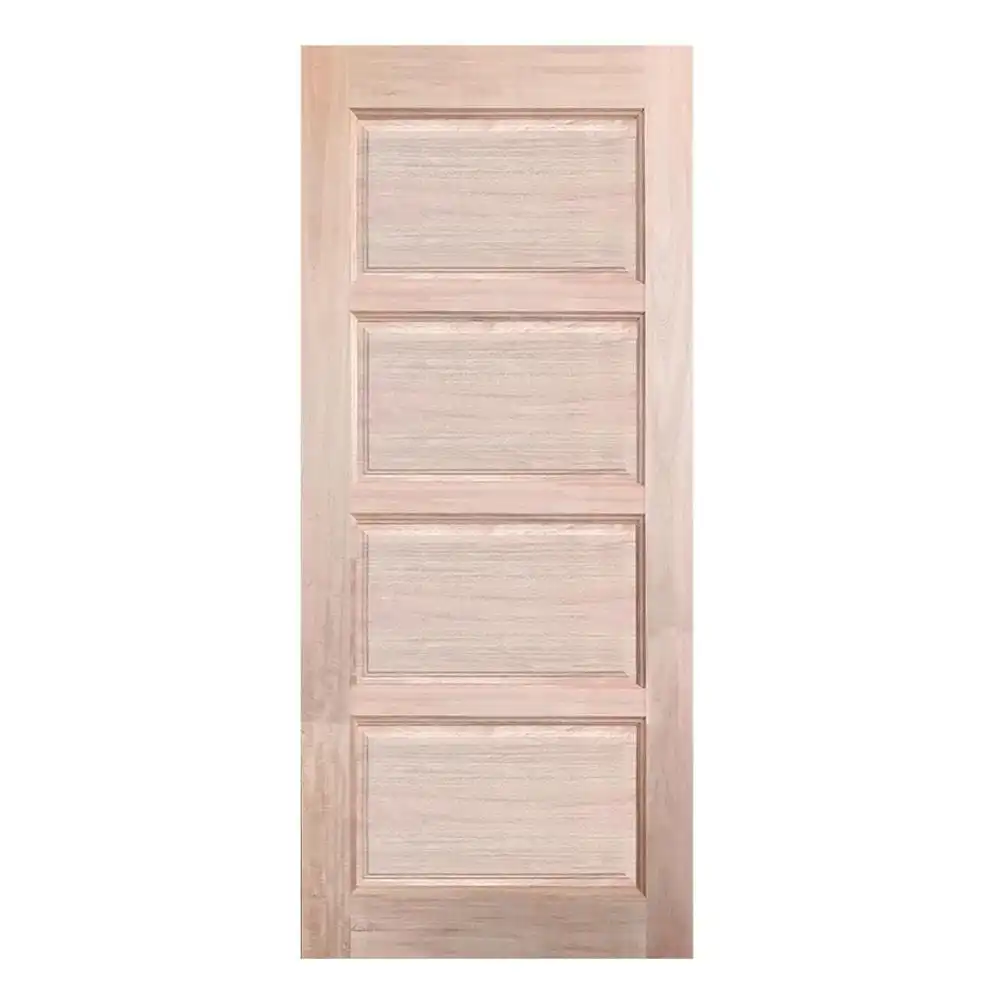 ประตูไม้เนื้อแข็ง N999 NARA-04 100X200 ซม. สีธรรมชาติ ไม่เจาะลูกบิด-1