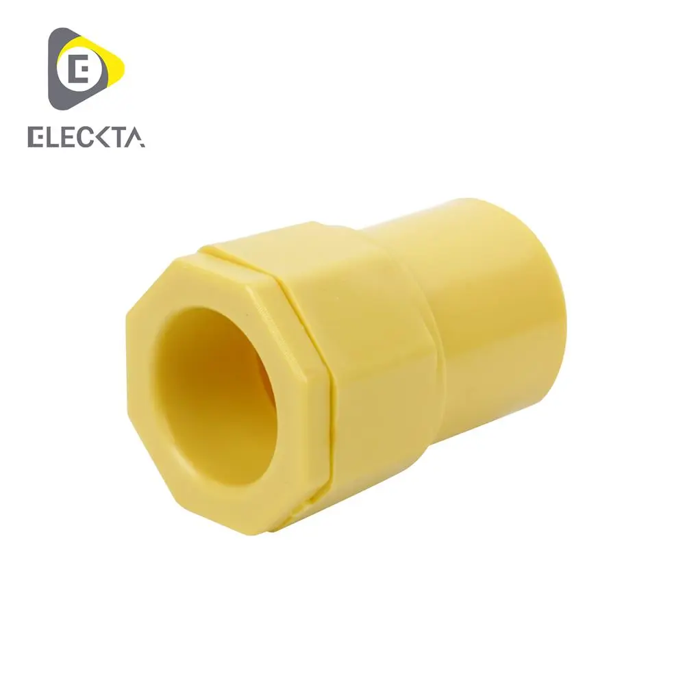ข้อต่อเข้ากล่อง 1/2 สีเหลือง Pack4 ELEK-1